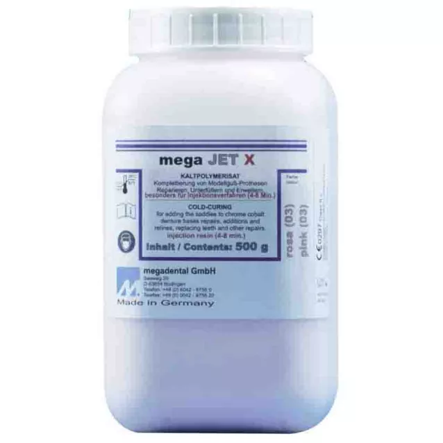 Mega-Jet X Le Pot De 500 G De Poudre Clear - Megadental - 09-364