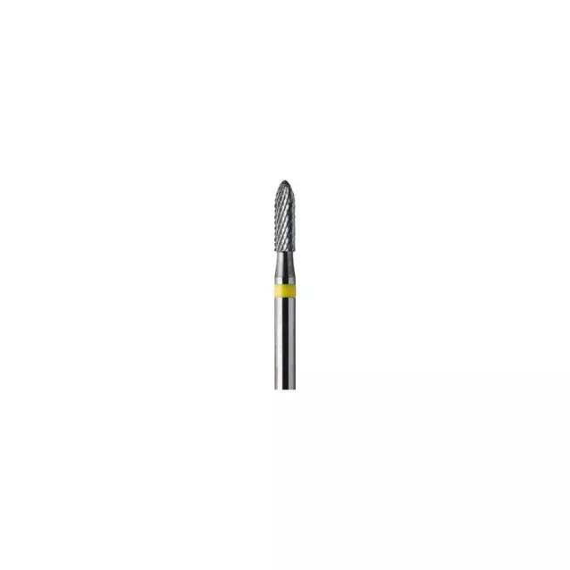 Fraises  Tungstène Pm Bague Jaune Denture 30 Cylindrique Long Bout 1/4 Bout Rond - Edenta - 10-531