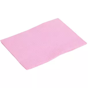 Serviettes Plastifiees 45X33Cm Rose Medibase (500) - 53-039