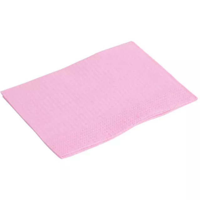 Serviettes Plastifiees 45X33Cm Rose Medibase (500) - 53-039