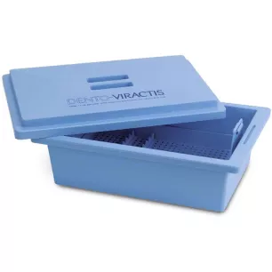 Bac Decontamination Couvercle Bleu Tamis Bleu Dento-Viractis - 53-172 Bac Decontamination Couvercle Bleu Tamis Bleu Dento-Viractis - 53-172