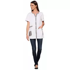 Tunique Cameron Blanc/Zinc T0/Xs - Oury - 53-2201 Tunique Cameron Blanc/Zinc T0/Xs - Oury - 53-2201