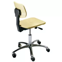 Chaise laboratoire en bois avec pied chromé - Le siège - Astra Chaise laboratoire en bois avec pied chromé - Le siège - Astra