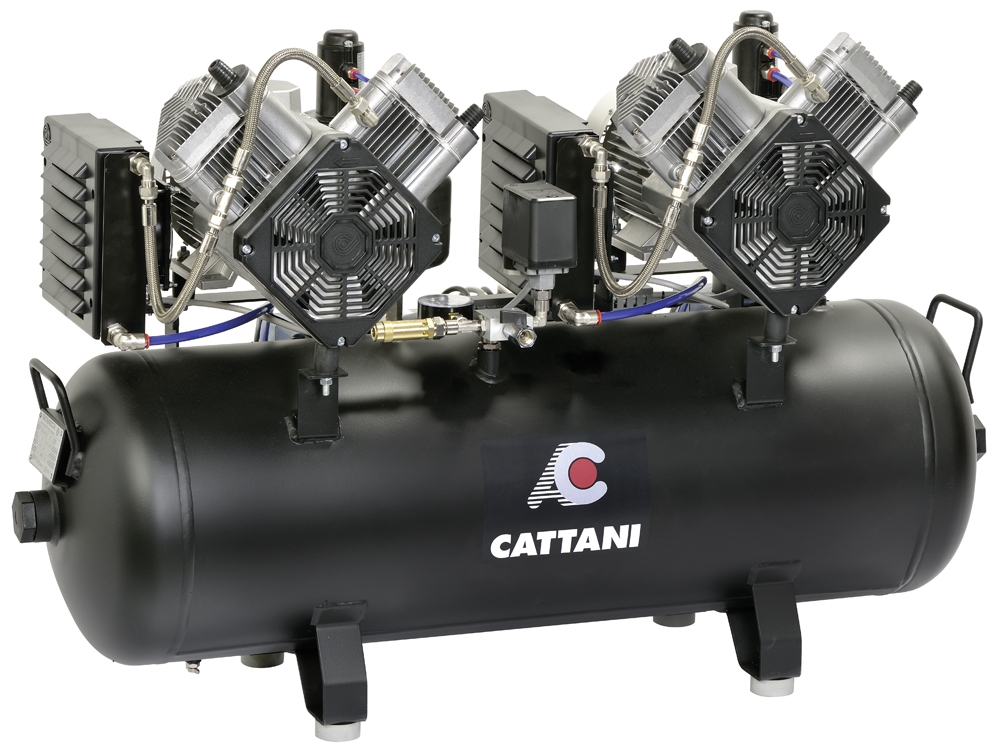 Compresseur sans huile à air sec tandem bicylindre Cattani